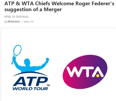 费德勒倡议将ATP和WTA合并 得到ATP主席高登兹的认可