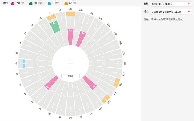 上海网球大师赛订票支持在线选座，门票销售接近尾声